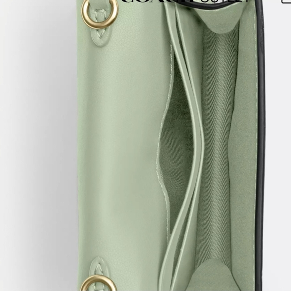 NWT Coach Mini Wallet On Chain Floral Applique Pebbled Leather Lilac CAL71 - Picture 6 of 8